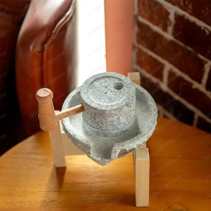 Mortar Pestle Granite - Natürliche Kleine Steinmahlwerk-Dekorationen für Zuhause, Nostalgische
