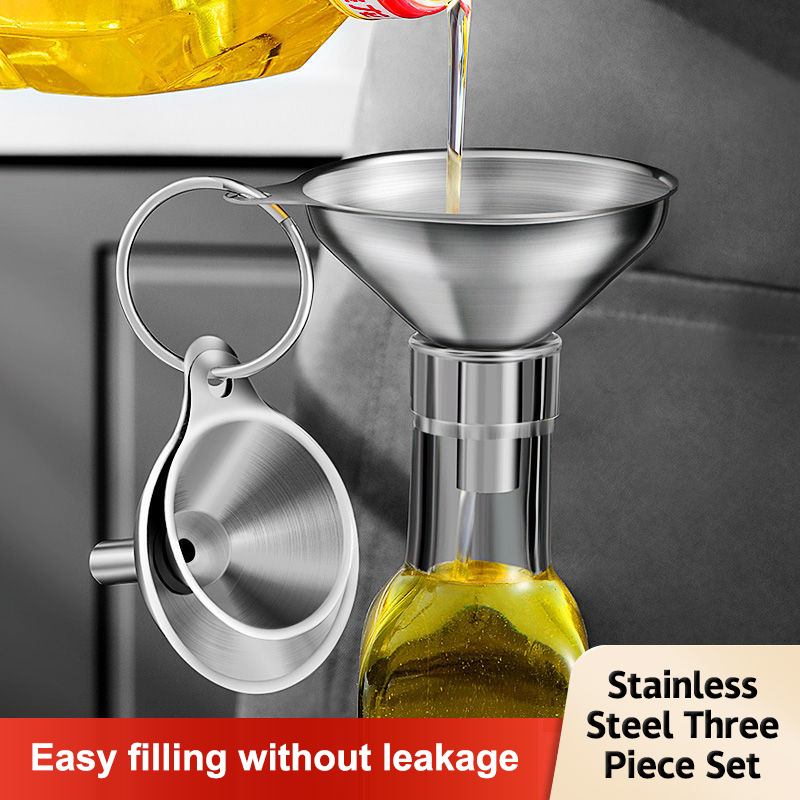 Home Cooking Set - Lebensmittelechtes Edelstahl-Küchentrichter-Set Metalltrichter für Ätherische Öle