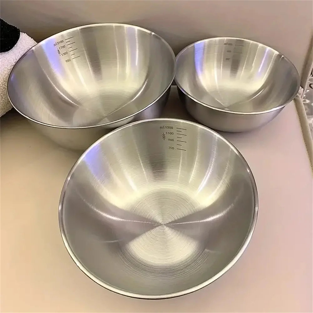 Home Cooking Set - 1-3 Edelstahl-Schüssel-Set mit Skala zum Kochen,