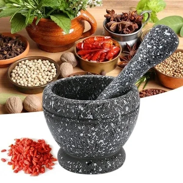 Mortar Pestle Granite - Harz-Set, Mortar und Stößel, Knoblauch, Kräuter,