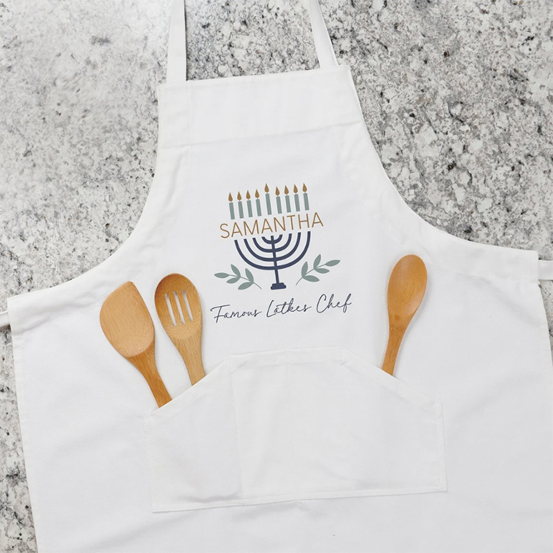 Mom'S Home Cooking - Personalisierte benutzerdefinierte Menora kochen weiße Schürze
