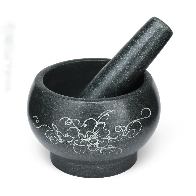 Mortar Pestle Granite - D16CMxH10CM Mörser- und Stößel-Set aus natürlichem