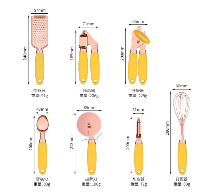 7-teiliges Edelstahl-Küchenzub – Home Cooking Set Bewertung und Preis