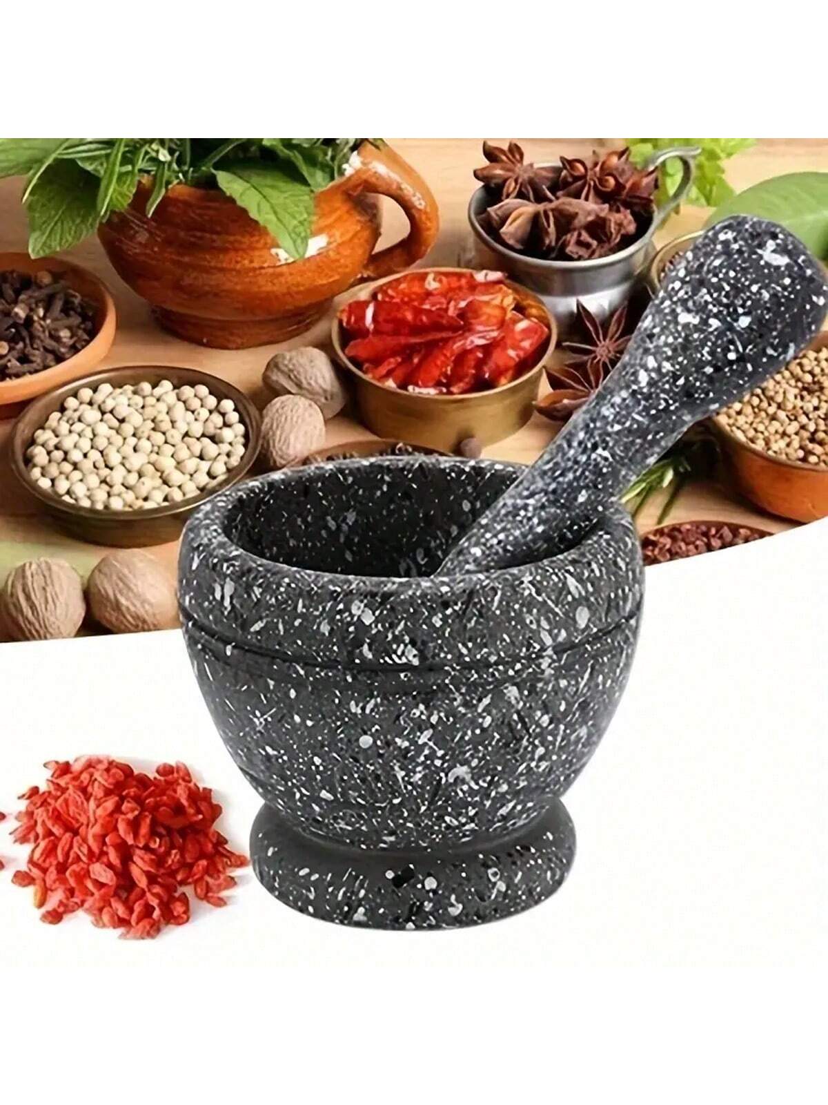 1-teiliges Knoblauchpresse mit – Mortar Pestle Granite Bewertung und Preis