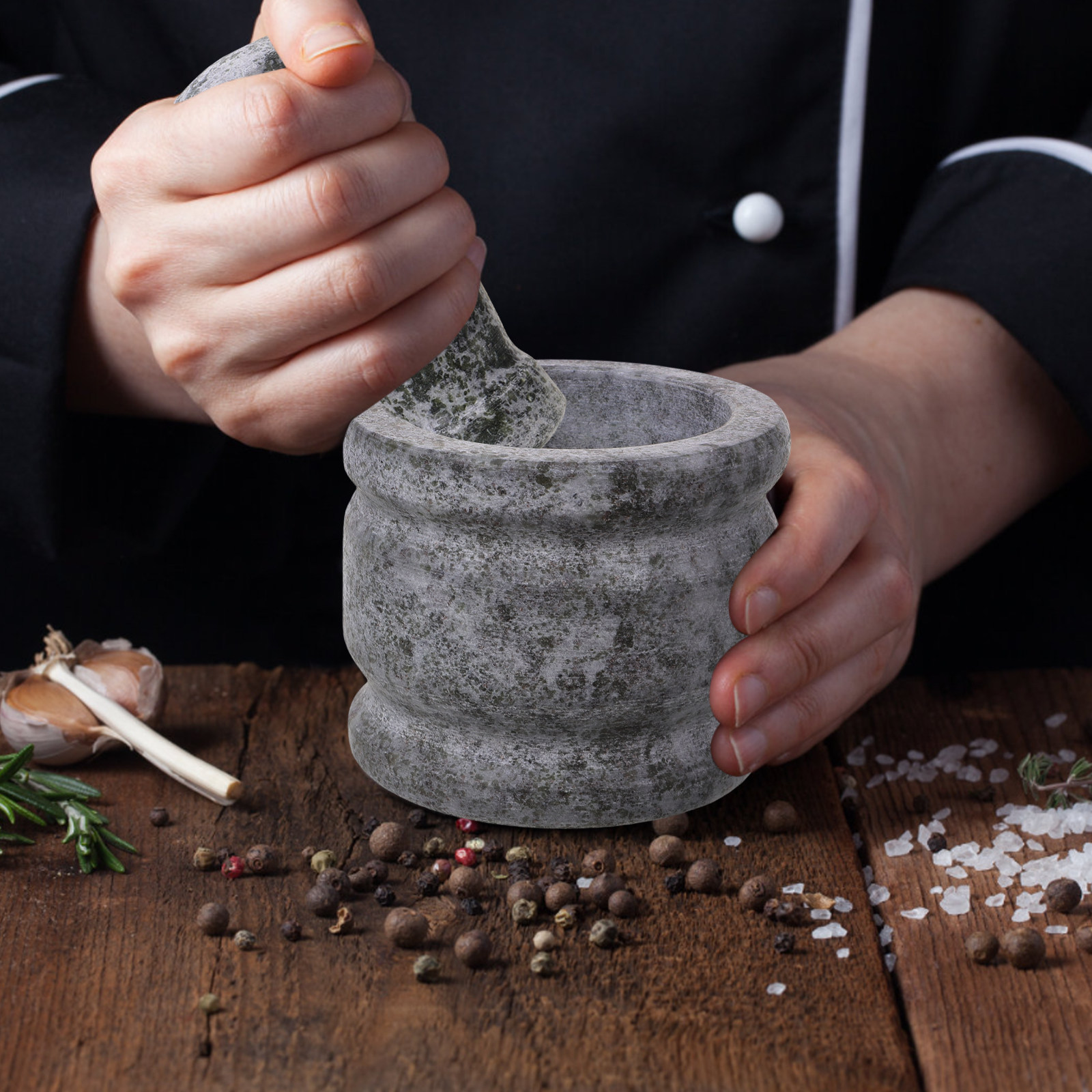 1 Set Granit Mörser und Stößel – Mortar Pestle Granite Bewertung und Preis